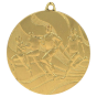 Złoty medal dla biegacza MMC2350/G – okrągły medal śr. 5 cm z reliefem biegaczy w akcji. Idealna nagroda na maraton, bieg uliczny i zawody lekkoatletyczne.