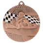 Brązowy medal motosportowy MMC8350/B – okrągły medal śr. 5 cm z motywem gokarta i flagi szachownicy. Idealna nagroda na zawody kartingowe i wyścigi.