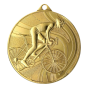 Złoty medal kolarski MMC38050/G – okrągły medal śr. 5 cm z motywem kolarza. Idealna nagroda na wyścigi rowerowe, maratony MTB i zawody kolarskie.