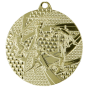 Złoty medal lekkoatletyka MMC8450/G – okrągły medal śr. 5 cm z motywem skoczka. Idealna nagroda na zawody lekkoatletyczne, biegi i skoki.