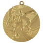 Złoty medal piłka nożna MMC15050/G – okrągły medal śr. 5 cm z motywem piłkarzy w walce o piłkę. Idealna nagroda na turniej piłki nożnej i ligę szkolną.