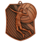 Brązowy medal siatkówka MD8047/B – medal w kształcie wielokąta 79x67 mm z motywem zawodniczki zbijającej piłkę. Wykonany z metalu, grubość 2 mm. Idealna nagroda na turniej siatkówki i ligę szkolną.