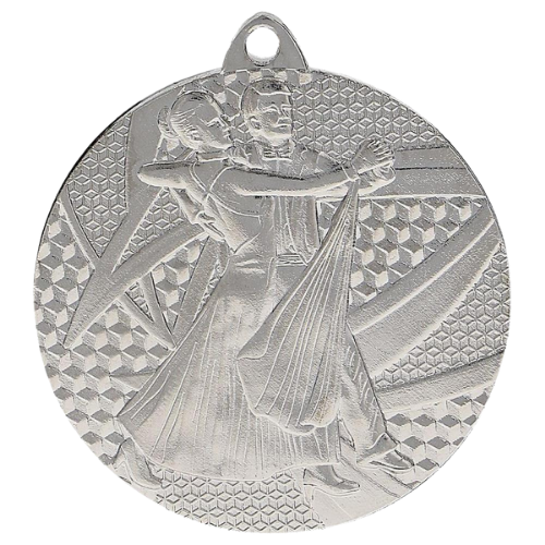 Srebrny medal taniec MMC7850/S – okrągły medal śr. 5 cm z motywem pary tanecznej. Wykonany z metalu, grubość 2 mm. Idealna nagroda na turniej taneczny i przegląd artystyczny.