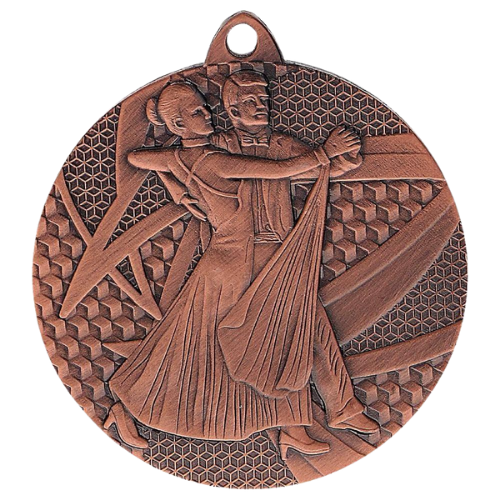 Brązowy medal taniec MMC7850/B – okrągły medal śr. 5 cm z motywem pary tanecznej. Wykonany z metalu, grubość 2 mm. Idealna nagroda na turniej taneczny i przegląd artystyczny.