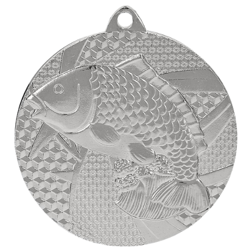 Srebrny medal wędkarstwo MMC7950/S – okrągły medal śr. 5 cm z motywem ryby. Wykonany z metalu, grubość 2 mm. Idealna nagroda na zawody wędkarskie i turnieje klubowe.