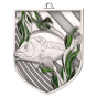 Srebrny medal odlewany wędkarstwo karp MD8053/S – odlewany medal w kształcie tarczy 80x65 mm z motywem karpia. Wykonany z metalu z kolorowymi emaliami. Idealna nagroda na zawody wędkarskie i turnieje klubowe.