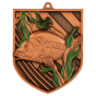 Brązowy medal odlewany wędkarstwo karp MD8053/B – odlewany medal w kształcie tarczy 80x65 mm z motywem karpia. Wykonany z metalu z kolorowymi emaliami. Idealna nagroda na zawody wędkarskie i turnieje klubowe.