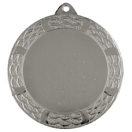 Srebrny medal ME0270/S – okrągły medal śr. 7 cm z miejscem na emblemat śr. 50 mm. Wykonany z metalu, grubość 2 mm. Uniwersalna nagroda na zawody sportowe i turnieje szkolne.