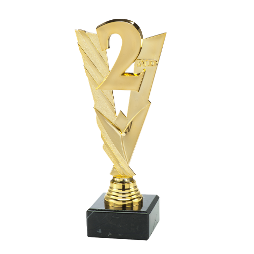 Statuetka numer 2 ST.201.01.A – złota statuetka w kształcie cyfry „2", na czarnej podstawie marmurowej. Wysokość 210 mm. Idealna nagroda za zajęcie drugiego miejsca.
