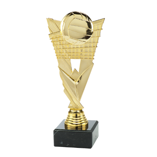 Statuetka siatkarska ST.204.01.A – złota statuetka z piłką siatkową i siatką, na czarnej podstawie marmurowej. Wysokość 210 mm. Idealna nagroda na turnieje siatkówki i zawody sportowe.
