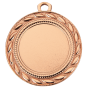 Medal brązowy D109.03 – metalowy medal śr. 40 mm z laurowym wykończeniem. Miejsce na emblemat śr. 25 mm z przodu oraz pole na grawer śr. 33 mm z tyłu. Idealny na trzecie miejsce, zawody sportowe i turnieje.