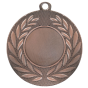 Medal brązowy D111.03 – metalowy medal śr. 50 mm z bogatym laurowym wieńcem. Miejsce na emblemat śr. 25 mm z przodu oraz pole na grawer śr. 46 mm z tyłu. Idealny na trzecie miejsce, zawody sportowe i turnieje.