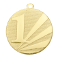 Medal złoty D112E.01 – metalowy medal śr. 50 mm z wytłoczoną cyfrą „1" i promienistym tłem. Pole na grawer śr. 46 mm z tyłu. Idealny na pierwsze miejsce w zawodach sportowych i turniejach.