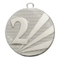 Medal srebrny D112F.02 – metalowy medal śr. 50 mm z wytłoczoną cyfrą „2" i promienistym tłem. Pole na grawer śr. 46 mm z tyłu. Idealny na drugie miejsce w zawodach sportowych i turniejach.