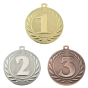 Medal DI5000 – metalowy medal śr. 50 mm z wytłoczoną cyfrą miejsca w wieńcu laurowym. Pole na grawer śr. 46 mm z tyłu. Dostępny w trzech wersjach: złotej (1. miejsce), srebrnej (2. miejsce) i brązowej (3. miejsce). Idealny na zawody sportowe i turnieje.