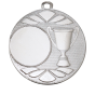 Medal srebrny DI5003.02 – metalowy medal śr. 50 mm z wytłoczonym pucharem. Miejsce na emblemat śr. 25 mm z przodu oraz pole na grawer śr. 46 mm z tyłu. Idealny na drugie miejsce, zawody sportowe i turnieje.