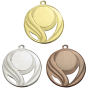 Medal DI5006 – metalowy medal śr. 50 mm z ażurowym, płomienistym wzorem. Miejsce na emblemat śr. 25 mm z przodu oraz pole na grawer z tyłu. Dostępny w trzech wersjach kolorystycznych: złotej, srebrnej i brązowej. Idealny na zawody sportowe i turnieje.