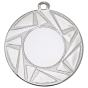 Medal srebrny ME.085.02.C – metalowy medal śr. 50 mm z geometrycznym, gwiaździstym wzorem. Miejsce na emblemat śr. 25 mm z przodu oraz pole na grawer śr. 46 mm z tyłu. Idealny na drugie miejsce, zawody sportowe i turnieje.