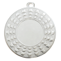 Medal srebrny ME.107.02.C – metalowy medal śr. 50 mm z fakturowanym, gwiaździstym rantem. Miejsce na emblemat śr. 25 mm z przodu oraz pole na grawer śr. 46 mm z tyłu. Idealny na drugie miejsce, zawody sportowe i turnieje.