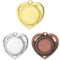 Medal serce D87 – metalowy medal w kształcie serca, śr. 50 mm. Miejsce na emblemat śr. 25 mm z przodu oraz pole na grawer z tyłu. Dostępny w trzech wersjach kolorystycznych: złotej, srebrnej i brązowej. Idealny na zawody sportowe i uroczystości.