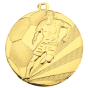 Medal złoty D112A.01 – tematyczny medal piłkarski z reliefem piłkarza i piłki, wykonany z metalu. Pole na grawer z tyłu. Idealny na pierwsze miejsce, turnieje piłki nożnej i zawody sportowe.