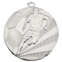 Medal srebrny D112A.02 – tematyczny medal piłkarski z reliefem piłkarza i piłki, wykonany z metalu. Pole na grawer z tyłu. Idealny na drugie miejsce, turnieje piłki nożnej i zawody sportowe.