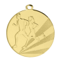 Medal złoty D112B.01 – medal biegowy z wizerunkiem biegaczy, wykonany z metalu. Pole na grawer z tyłu. Idealny na pierwsze miejsce, biegi i zawody lekkoatletyczne.