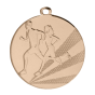 Medal brązowy D112B.03 – medal biegowy z wizerunkiem biegaczy, wykonany z metalu. Pole na grawer z tyłu. Idealny na trzecie miejsce, biegi i zawody lekkoatletyczne.