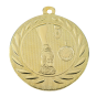 Medal złoty DI5000.G.01 – medal biegowy z wizerunkiem pucharu i stopera w wieńcu laurowym, wykonany z metalu. Pole na grawer z tyłu. Idealny na pierwsze miejsce, biegi i zawody lekkoatletyczne.