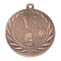 Medal brązowy DI5000.G.03 – medal biegowy z wizerunkiem pucharu i stopera w wieńcu laurowym, wykonany z metalu. Pole na grawer z tyłu. Idealny na trzecie miejsce, biegi i zawody lekkoatletyczne.