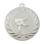 Medal srebrny DI5000.I.02 – medal judo z wizerunkiem judoków w wieńcu laurowym, wykonany z metalu. Pole na grawer z tyłu. Idealny na drugie miejsce, zawody judo i sztuki walki.