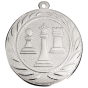 Medal srebrny DI5000.ZD.02 – medal z motywem szachów: figury szachowe w wieńcu laurowym, wykonany z metalu. Pole na grawer z tyłu. Idealny na drugie miejsce w turnieju szachowym.