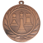 Medal brązowy DI5000.ZD.03 – medal z motywem szachów: figury szachowe w wieńcu laurowym, wykonany z metalu. Pole na grawer z tyłu. Idealny na trzecie miejsce w turnieju szachowym.