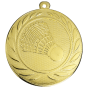 Medal złoty DI5000.ZG.01 – medal z motywem badmintona: lotka w wieńcu laurowym, wykonany z metalu. Pole na grawer z tyłu. Idealny na pierwsze miejsce w turnieju badmintona.