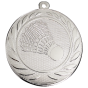 Medal srebrny DI5000.ZG.02 – medal z motywem badmintona: lotka w wieńcu laurowym, wykonany z metalu. Pole na grawer z tyłu. Idealny na drugie miejsce w turnieju badmintona.