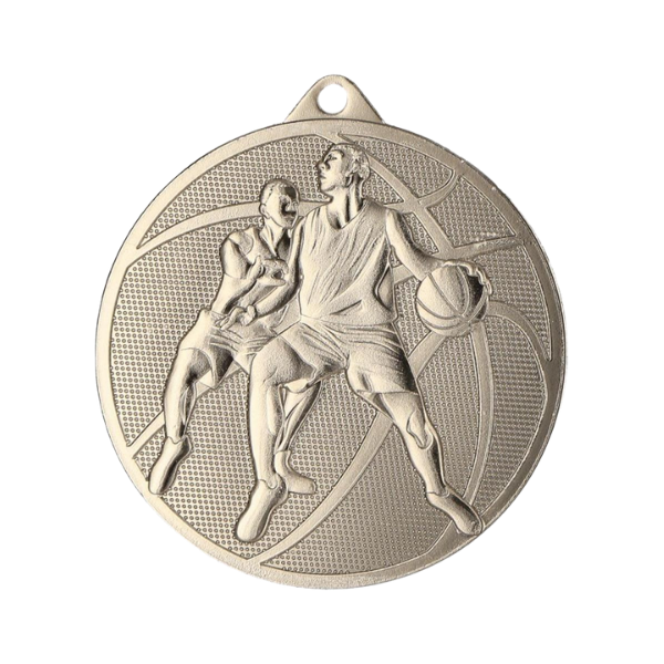 Medal koszykarski MMC40050/S - srebrny, 50 mm