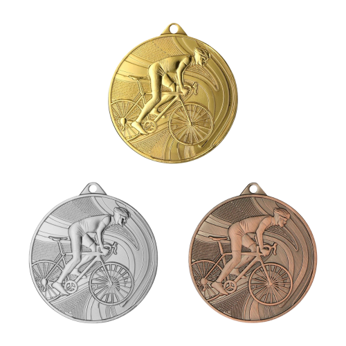 Medal kolarski MMC38050 - złoty, srebrny i brązowy, 50 mm