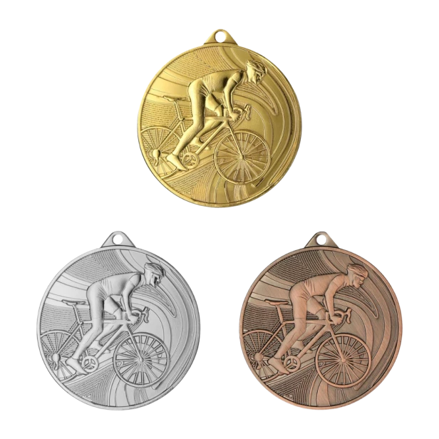 Medal kolarski MMC38050 - złoty, srebrny i brązowy, 50 mm