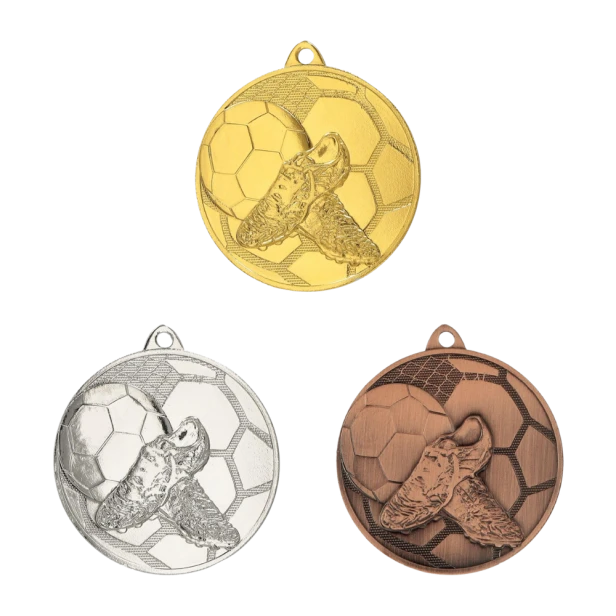 Medale piłkarskie MMC28050 50 mm - złoty, srebrny i brązowy