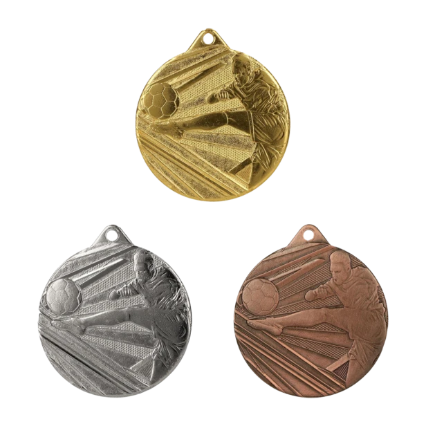Medale piłkarskie ME001 50 mm - złoty, srebrny i brązowy