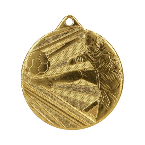 Medal ME001/G 50 mm - piłka nożna, złoty