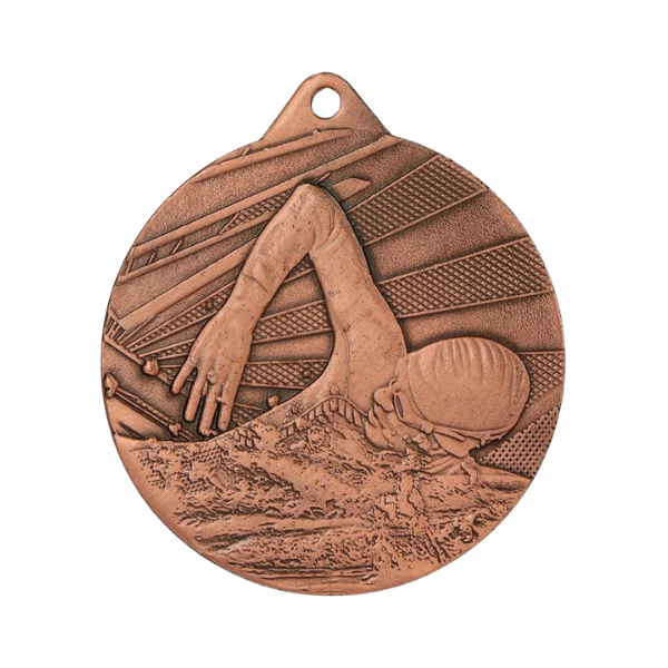 Medal ME003/B 50 mm - pływanie, brązowy