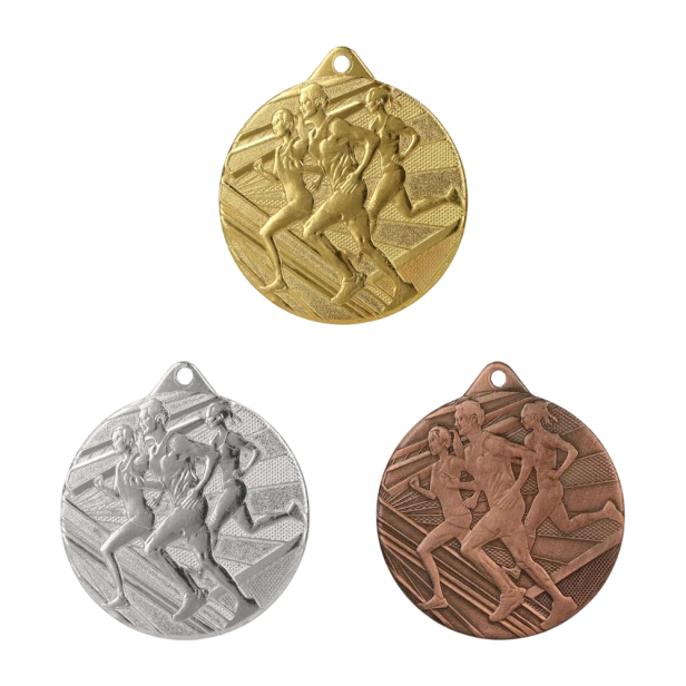 Medale biegowe ME004 50 mm - złoty, srebrny i brązowy