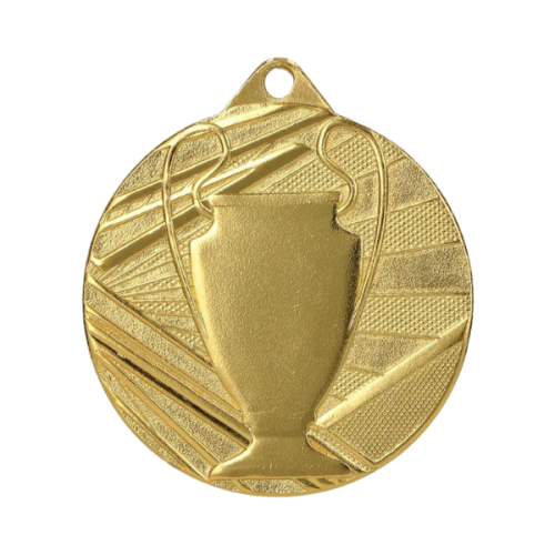 Medal ME007/G 50 mm - złoty, motyw pucharu