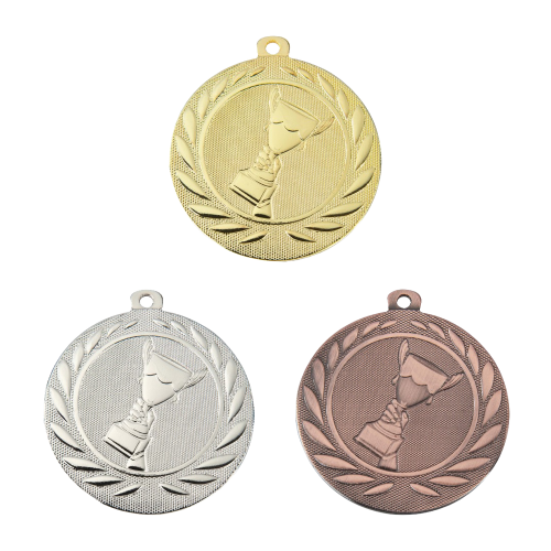 Medal DI5000.A złoty, srebrny i brązowy - motyw pucharu 50 mm