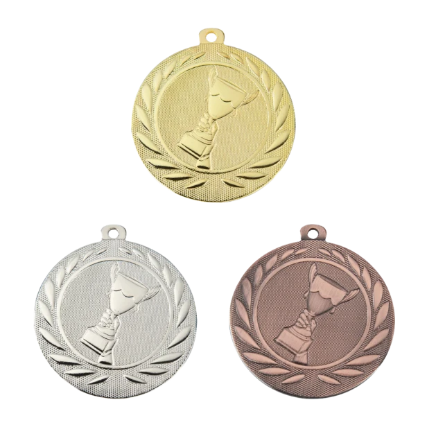 Medal DI5000.A złoty, srebrny i brązowy - motyw pucharu 50 mm