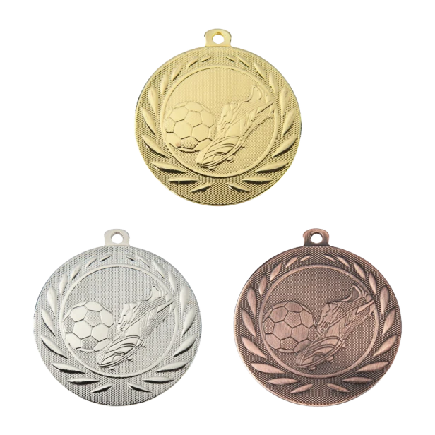 Medal DI5000.B złoty, srebrny i brązowy - piłka nożna 50 mm