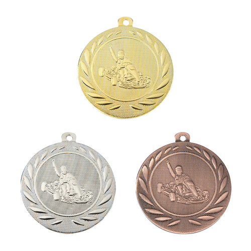 Medal DI5000.J złoty, srebrny i brązowy - gokarty 50 mm