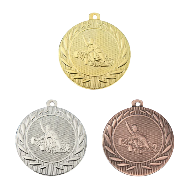 Medal DI5000.J złoty, srebrny i brązowy - gokarty 50 mm