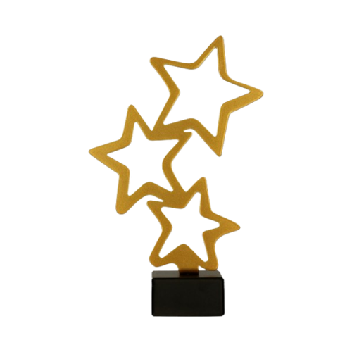 Statuetka metalowa ML-STA Gwiazdy - złota, 21 cm